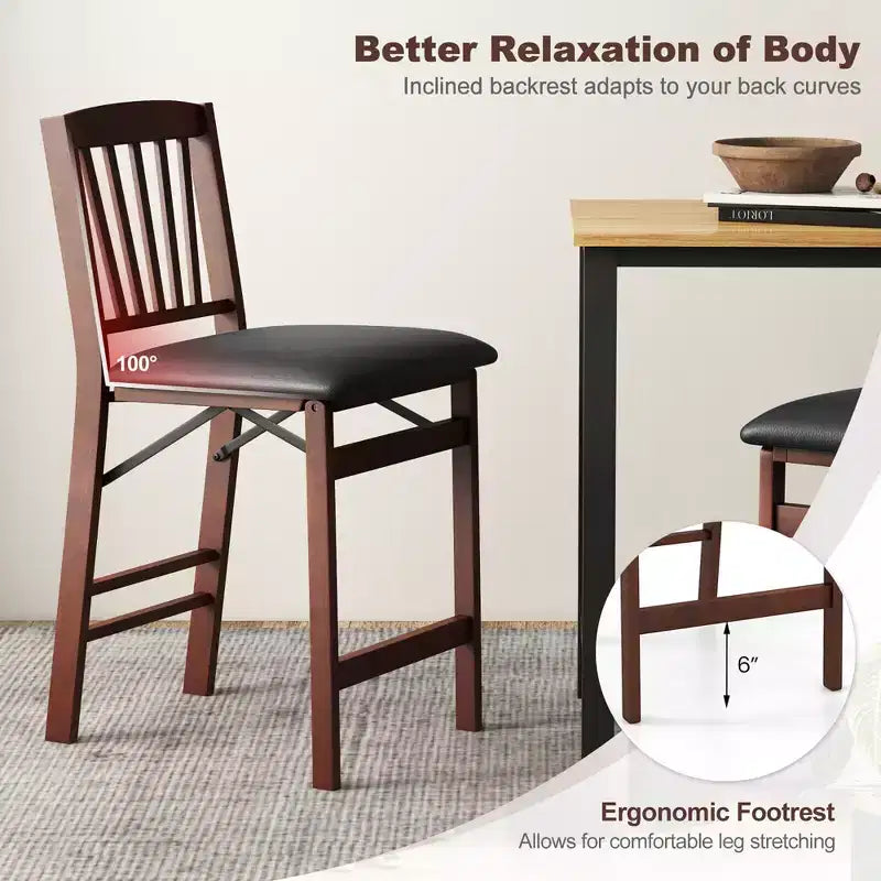Costway 4er-Set Barhocker, zusammenklappbar, mit gepolstertem Sitz