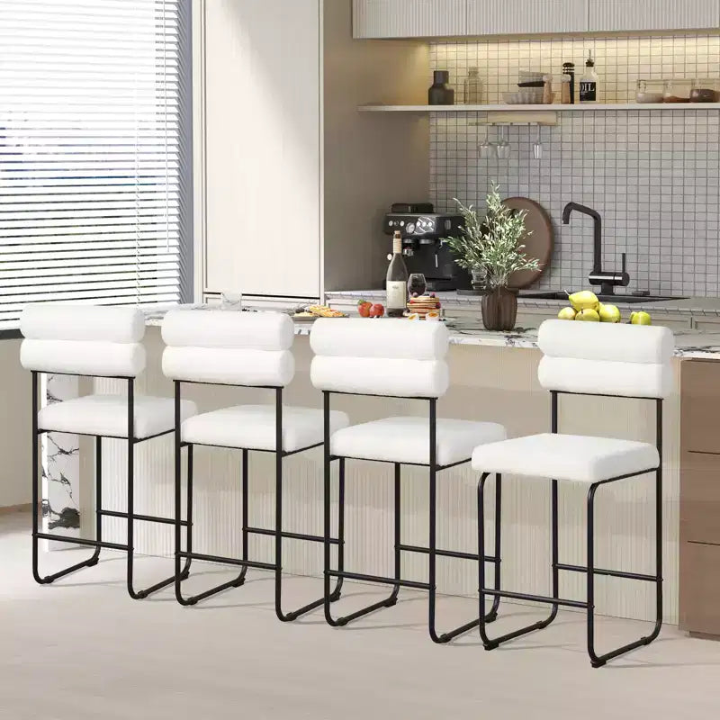Costway 2er-Set Barhocker mit Metallrahmen und Fußstütze, 66 cm hoch