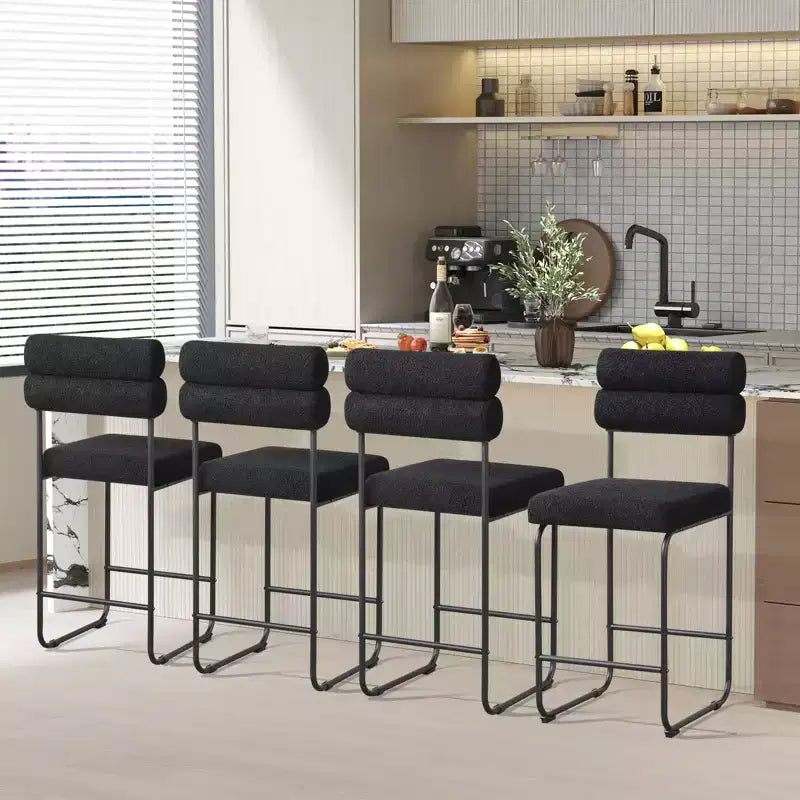 Costway 2er-Set Barhocker mit Metallrahmen und Fußstütze, 66 cm hoch