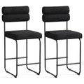 Costway Set of 2 Counter Height Bar Stools 26 Counter Stools w/ Metal Frame & Footrest