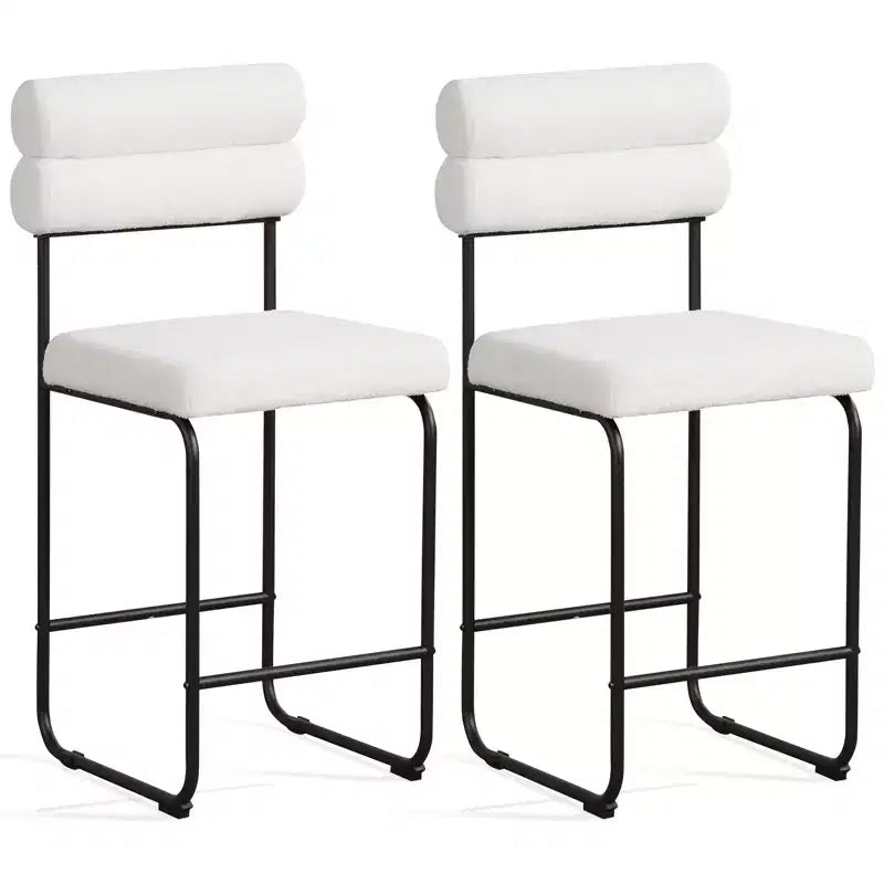 Costway 2er-Set Barhocker mit Metallrahmen und Fußstütze, 66 cm hoch
