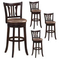Costway 30 Bar Height Swivel Bar Stools Set of 4 w/Back & Faux Leather Seat