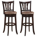 Costway 30 Bar Height Swivel Bar Stools Set of 2 w/Back & Faux Leather Seat