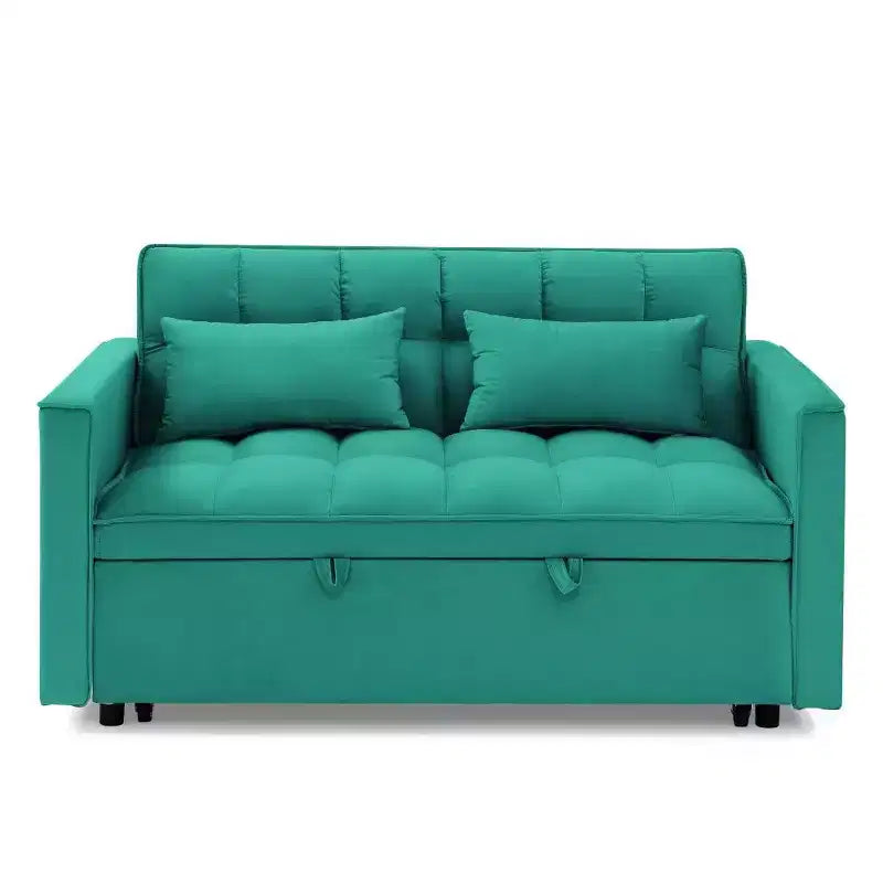 TUYOHW 55.43 Cabrio Schlafsofa, Klappbares Schlafsofa mit verstellbarer Rückenlehne & Ausziehbett, Samtsofa für Wohnzimmer & kleine Räume