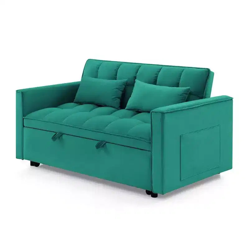 TUYOHW 55.43 Cabrio Schlafsofa, Klappbares Schlafsofa mit verstellbarer Rückenlehne & Ausziehbett, Samtsofa für Wohnzimmer & kleine Räume
