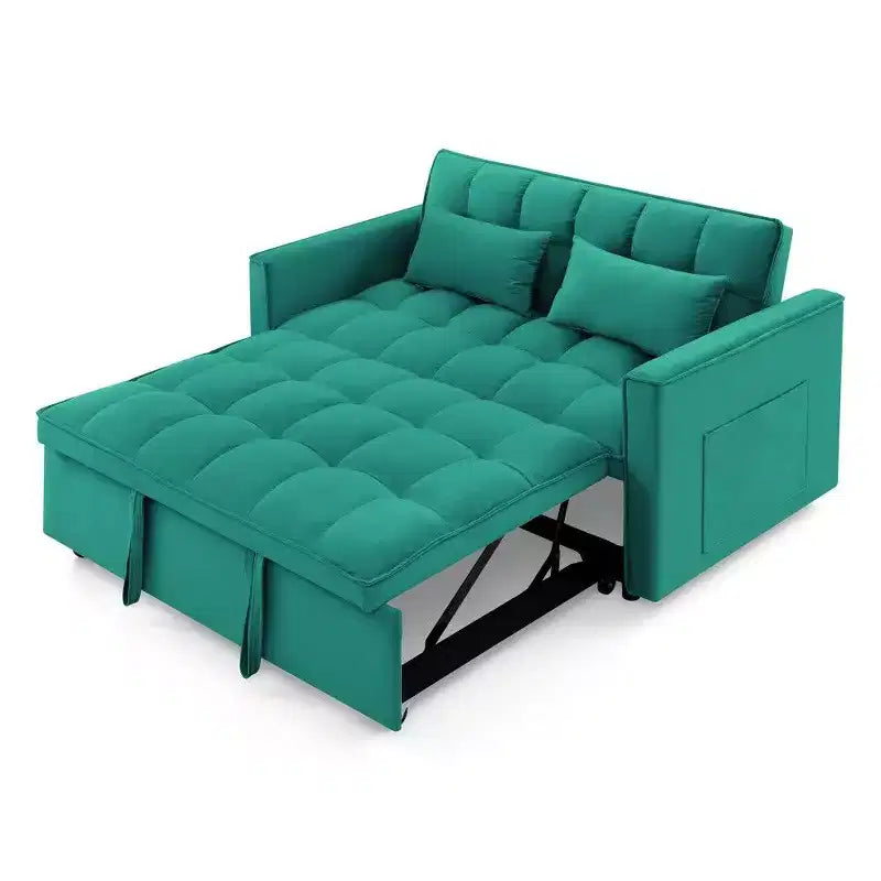 TUYOHW 55.43 Cabrio Schlafsofa, Klappbares Schlafsofa mit verstellbarer Rückenlehne & Ausziehbett, Samtsofa für Wohnzimmer & kleine Räume