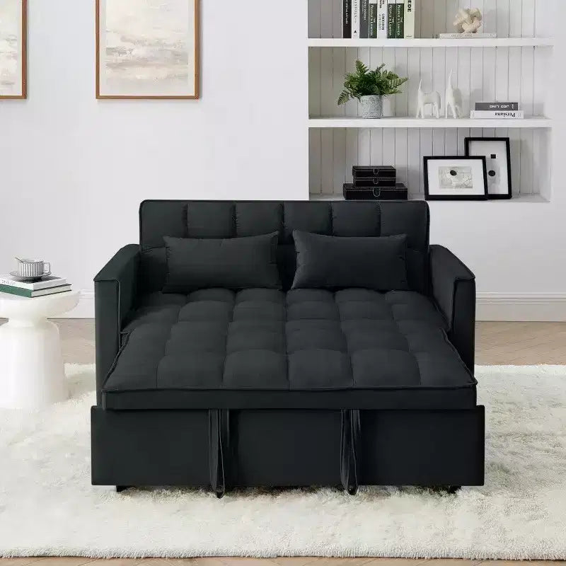 TUYOHW 55.43 Cabrio Schlafsofa, Klappbares Schlafsofa mit verstellbarer Rückenlehne & Ausziehbett, Samtsofa für Wohnzimmer & kleine Räume