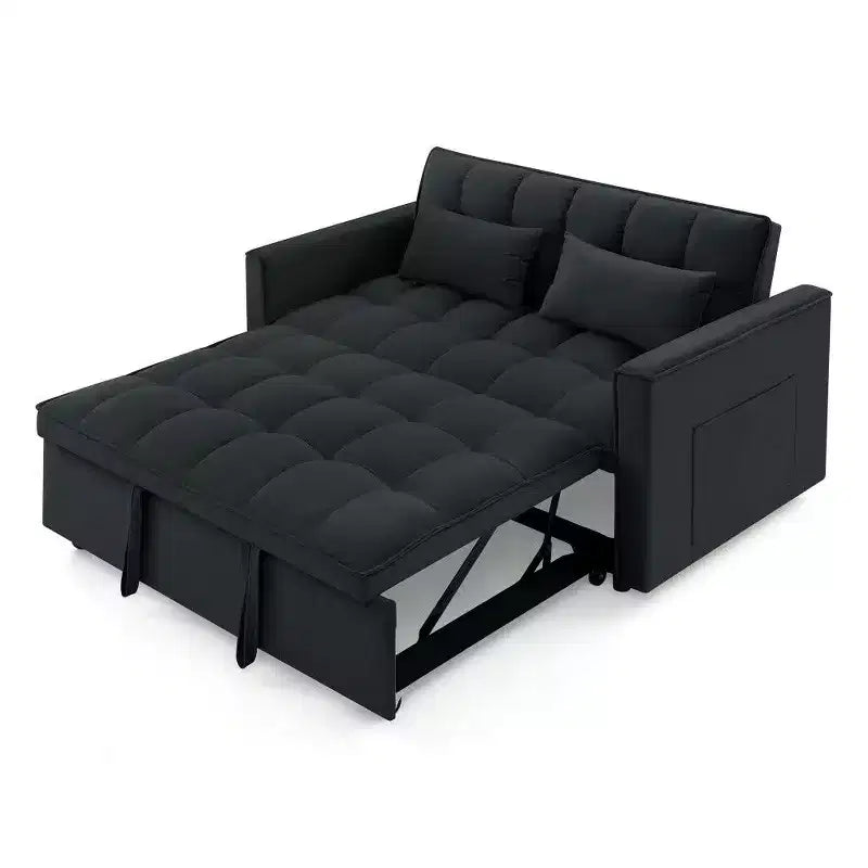TUYOHW 55.43 Cabrio Schlafsofa, Klappbares Schlafsofa mit verstellbarer Rückenlehne & Ausziehbett, Samtsofa für Wohnzimmer & kleine Räume