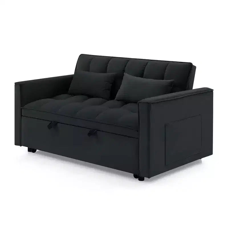TUYOHW 55.43 Cabrio Schlafsofa, Klappbares Schlafsofa mit verstellbarer Rückenlehne & Ausziehbett, Samtsofa für Wohnzimmer & kleine Räume
