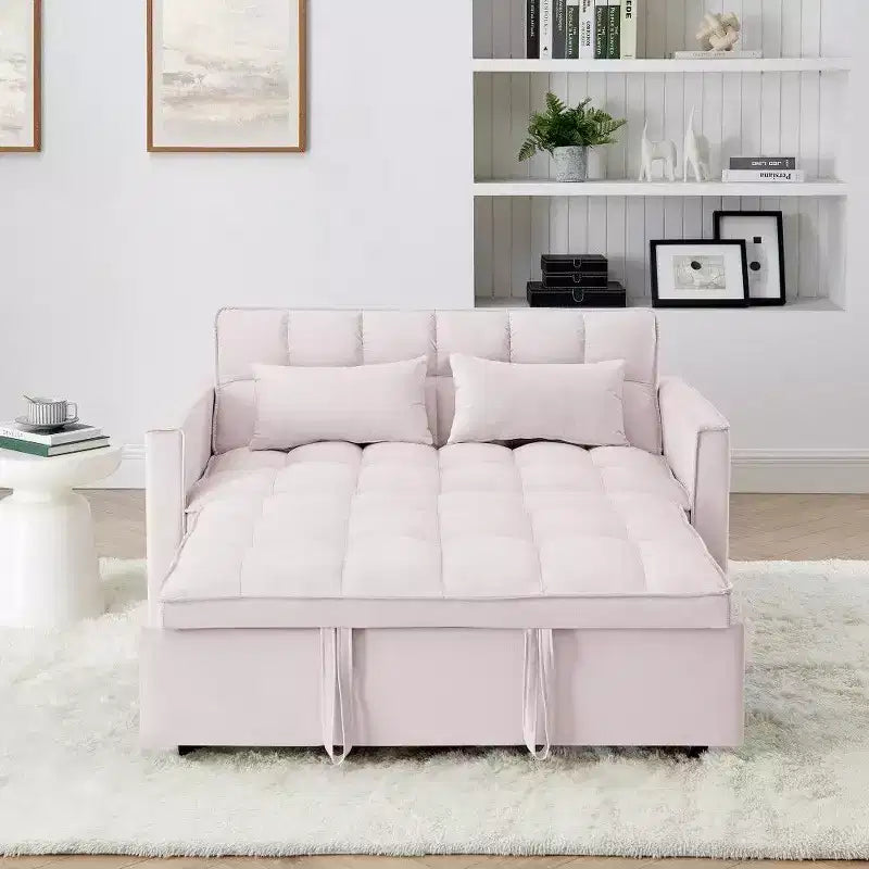 TUYOHW 55.43 Cabrio Schlafsofa, Klappbares Schlafsofa mit verstellbarer Rückenlehne & Ausziehbett, Samtsofa für Wohnzimmer & kleine Räume