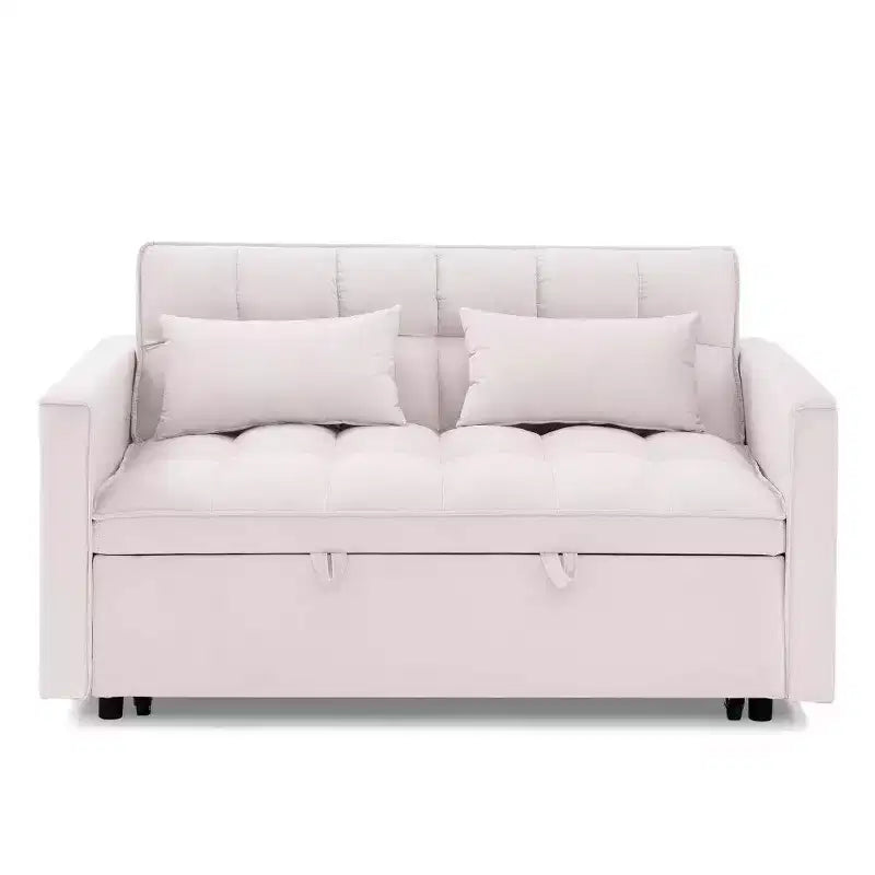 TUYOHW 55.43 Cabrio Schlafsofa, Klappbares Schlafsofa mit verstellbarer Rückenlehne & Ausziehbett, Samtsofa für Wohnzimmer & kleine Räume