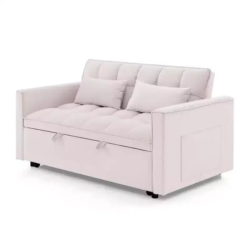 TUYOHW 55.43 Cabrio Schlafsofa, Klappbares Schlafsofa mit verstellbarer Rückenlehne & Ausziehbett, Samtsofa für Wohnzimmer & kleine Räume
