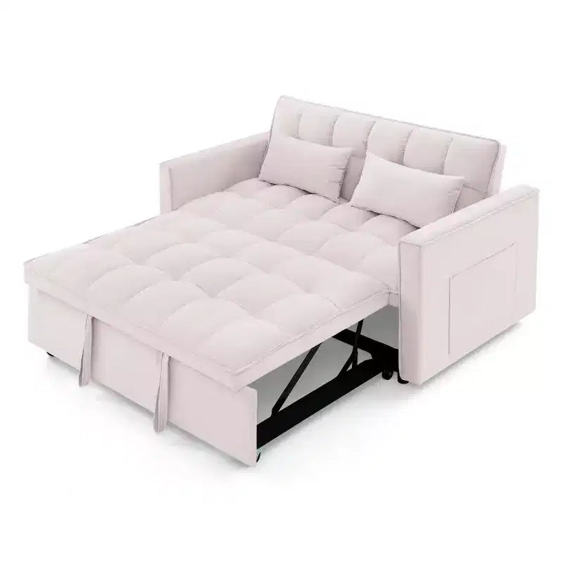 TUYOHW 55.43 Cabrio Schlafsofa, Klappbares Schlafsofa mit verstellbarer Rückenlehne & Ausziehbett, Samtsofa für Wohnzimmer & kleine Räume