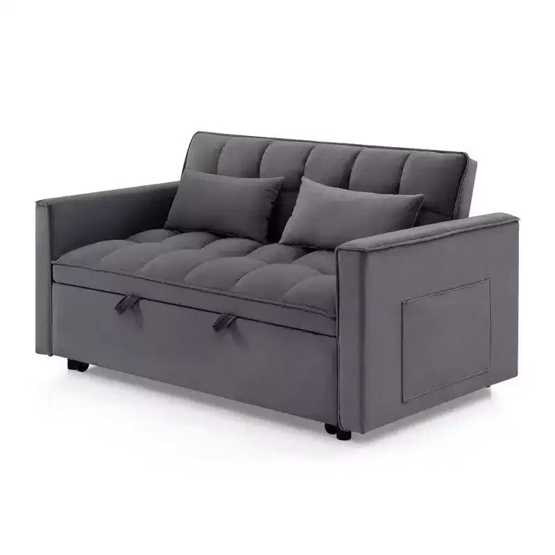 TUYOHW 55.43 Cabrio Schlafsofa, Klappbares Schlafsofa mit verstellbarer Rückenlehne & Ausziehbett, Samtsofa für Wohnzimmer & kleine Räume