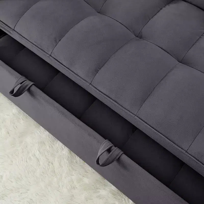 TUYOHW 55.43 Cabrio Schlafsofa, Klappbares Schlafsofa mit verstellbarer Rückenlehne & Ausziehbett, Samtsofa für Wohnzimmer & kleine Räume