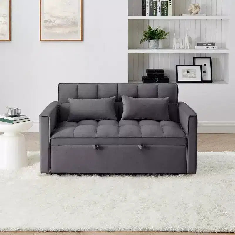 TUYOHW 55.43 Cabrio Schlafsofa, Klappbares Schlafsofa mit verstellbarer Rückenlehne & Ausziehbett, Samtsofa für Wohnzimmer & kleine Räume