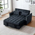 TUYOHW 3-in-1 Schlafsofa, modernes Ausziehsofa mit verstellbarer Rückenlehne und Aufbewahrungstaschen, Samt-Zweisitzer für Wohnzimmer