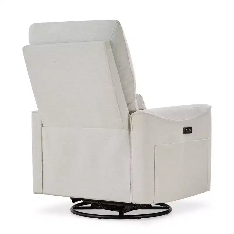 Dyonery Power Swivel Rocker Relaxsofa, kleines elektrisches Relaxsofa mit USB- & Typ-C-Anschlüssen, Gleitsessel für Kinderzimmer mit Lordosenstütze