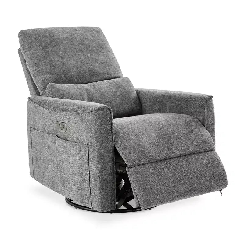 Dyonery Power Swivel Rocker Relaxsofa, kleines elektrisches Relaxsofa mit USB- & Typ-C-Anschlüssen, Gleitsessel für Kinderzimmer mit Lordosenstütze