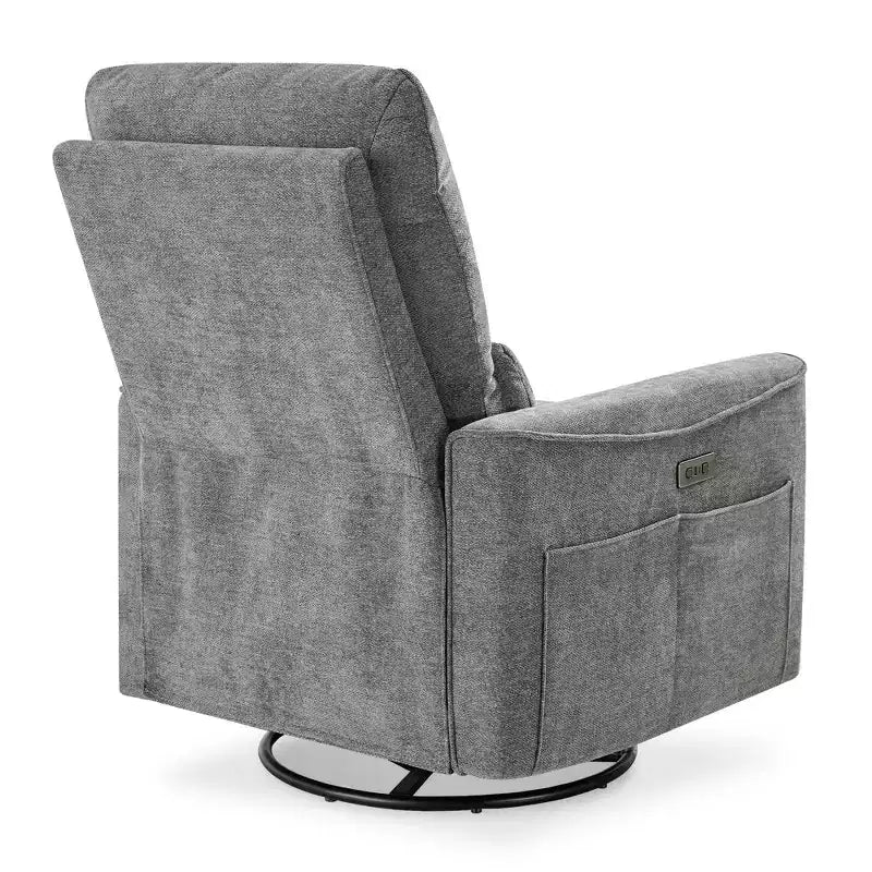 Dyonery Power Swivel Rocker Relaxsofa, kleines elektrisches Relaxsofa mit USB- & Typ-C-Anschlüssen, Gleitsessel für Kinderzimmer mit Lordosenstütze