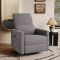 Dyonery Power Swivel Rocker Recliner Sofa, Small Electric Reclining Sofa with USB & Type-C Ports, Glider Nursery Chair with Lumbar Support