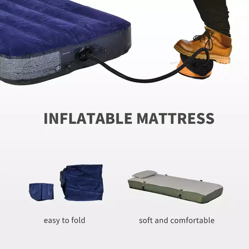 All-in-One Klappfeldbetten für Erwachsene, erhöhtes Zelt mit Schlafsack, dicke Luftmatratze, tragbares Einzelschlaf-Feldbett Campingbett