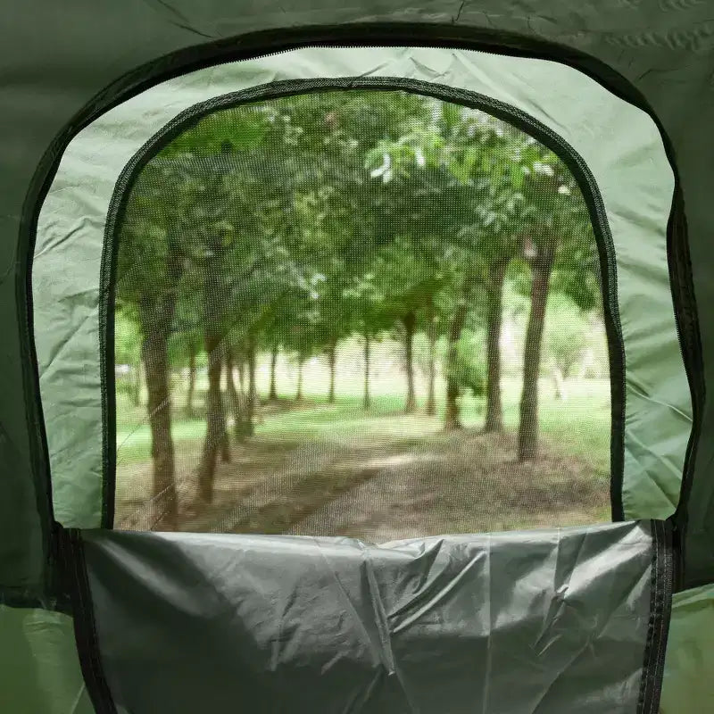 All-in-One Klappfeldbetten für Erwachsene, erhöhtes Zelt mit Schlafsack, dicke Luftmatratze, tragbares Einzelschlaf-Feldbett Campingbett