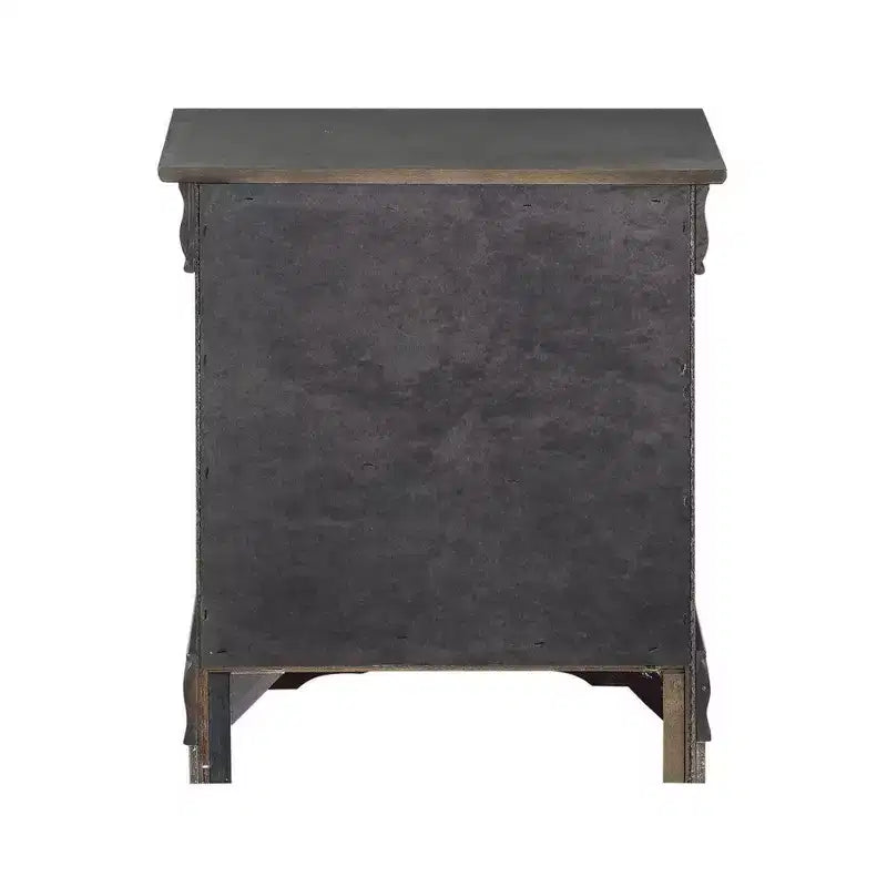 Royal Hampton Nachttisch im traditionellen Stil, Holz, mit zwei Schubladen und Metallgriffen, Dunkelgrau