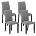 Costway Dining Chair Set of 4 Mid-Century Modern Fabric Upholstered Parson Chairs