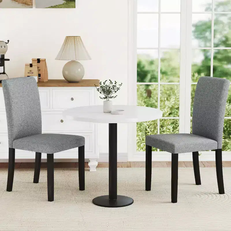 Costway Esszimmerstuhl-Set, 4-teilig, Stoffbezug, Mid-Century Modern, Parson-Stühle