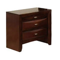 Royal Hampton Nightstand, Spacious Top, Nickel, 3 Drawers, Cherry Brown Solid Wood