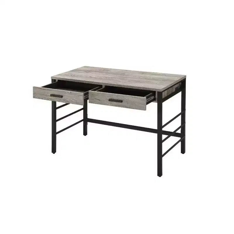 Royal Hampton Schreibtisch mit integriertem USB-Anschluss, helle Eiche im Used-Look und Schwarz