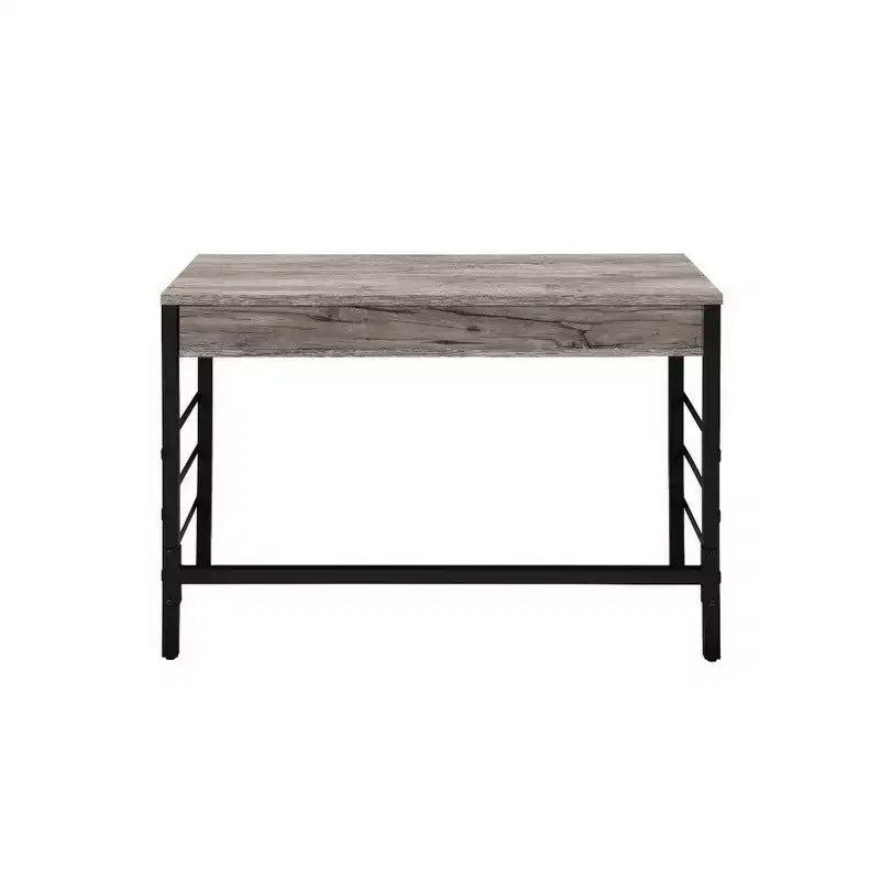 Royal Hampton Schreibtisch mit integriertem USB-Anschluss, helle Eiche im Used-Look und Schwarz