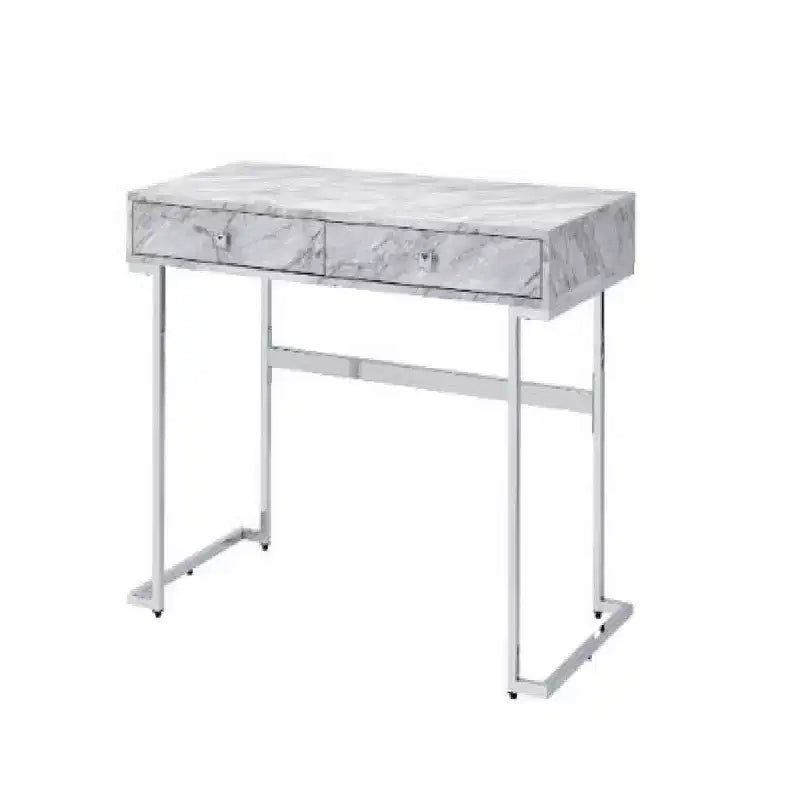 Schreibtisch Royal Hampton mit 2 Schubladen und Marmor-Optik, Grau