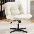 TUYOHW 26 Inch Wide Seat Office Chair No Wheels,Armless Swivel Chair for Cross Legged Sitting,22 Rocking & 300LB Capacity