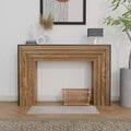 Modern Narrow Wood Entryway Console Table with Black Woodgrain Top, Slim Accent Table for Hallway, or Behind Sofa - Panipeachy