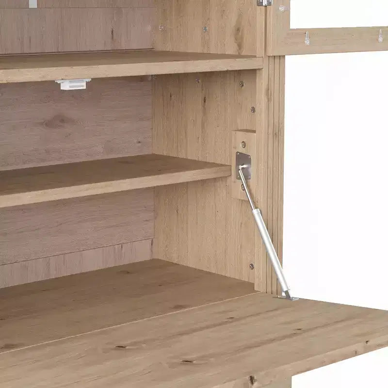 Whisen 78 Freistehende Küchenspeisekammer, hoher Schrank mit verstellbaren Einlegeböden, 3 Schubladen