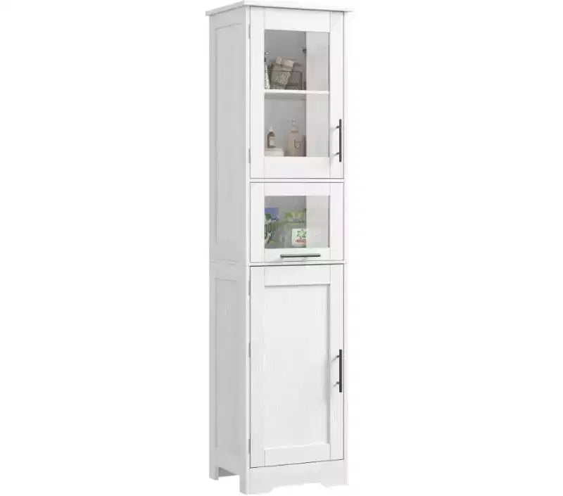 Klassischer, retrofarbener, einreihiger Hochschrank, feuchtigkeitsbeständig und verzugsresistent, geeignet für Wohn- und Schlafzimmer.