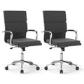 Costway 2PCS Ergonomic Office Desk Chair w/Rocking Backrest Zippered Covers for Home