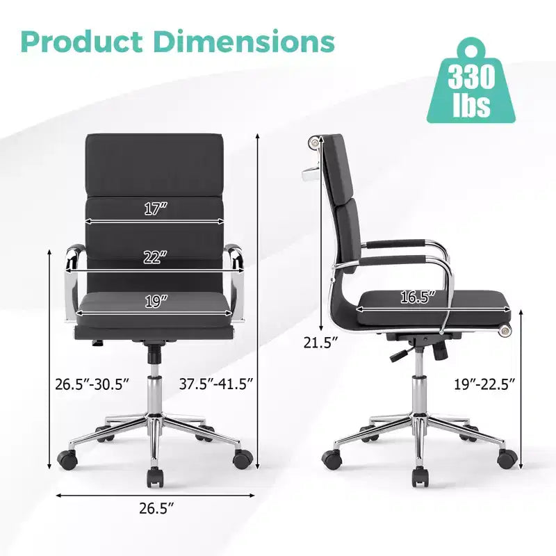 Costway 2er-Set ergonomischer Bürostuhl mit Wippfunktion und abnehmbaren Bezügen für Zuhause