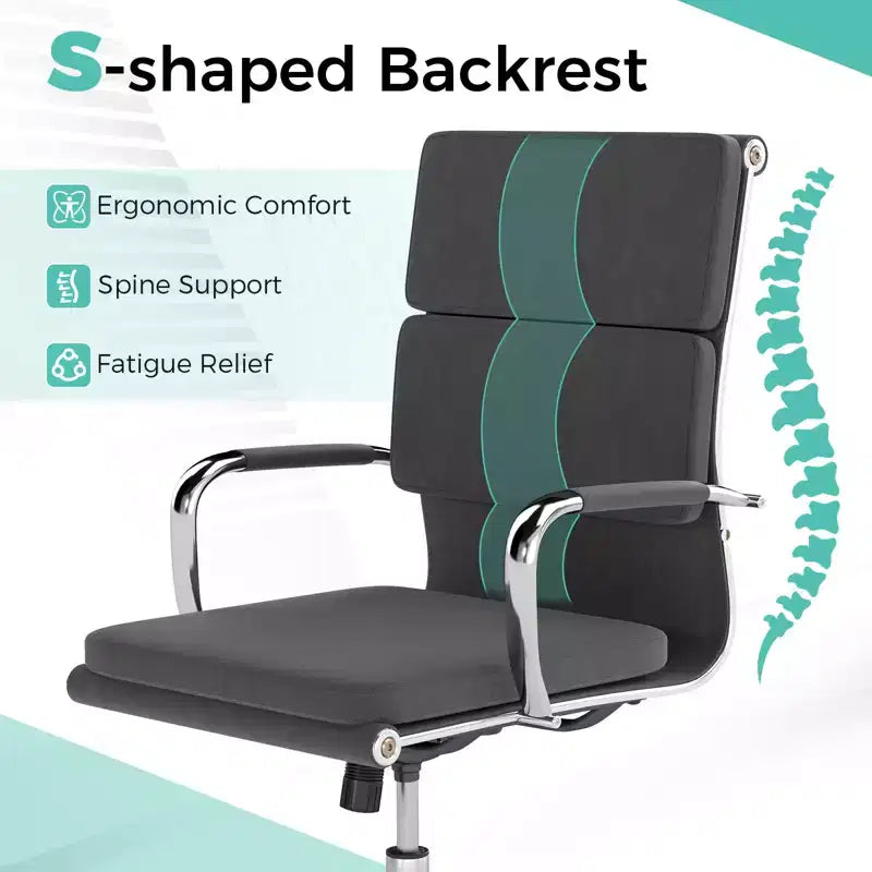 Costway 2er-Set ergonomischer Bürostuhl mit Wippfunktion und abnehmbaren Bezügen für Zuhause