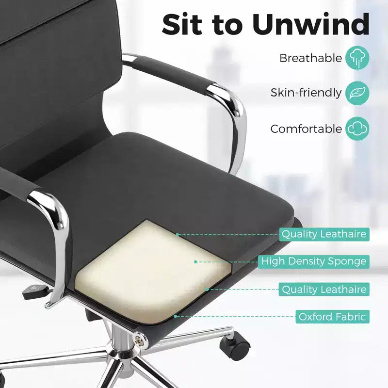 Costway 2er-Set ergonomischer Bürostuhl mit Wippfunktion und abnehmbaren Bezügen für Zuhause