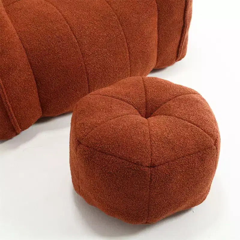 Sitzsack mit Ottomane, moderner Chenille-Quadratsofa-Sessel, weiche Sitzsack-Couch mit Fußhocker für Wohnzimmer, Schlafzimmer, Apartment, Studentenwohnheim