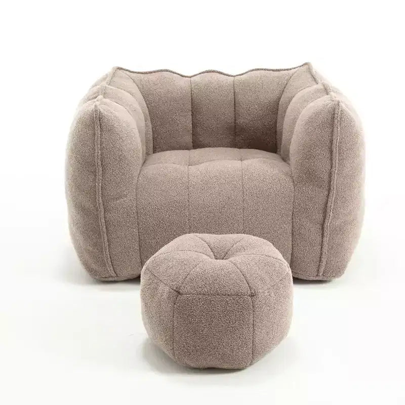 Sitzsack mit Ottomane, moderner Chenille-Quadratsofa-Sessel, weiche Sitzsack-Couch mit Fußhocker für Wohnzimmer, Schlafzimmer, Apartment, Studentenwohnheim