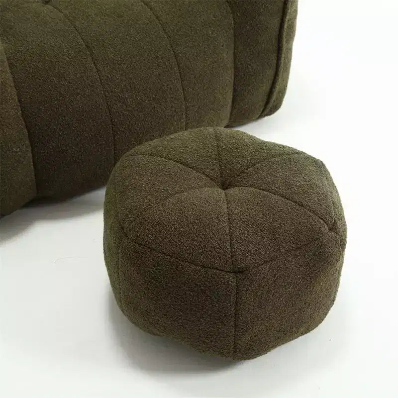 Sitzsack mit Ottomane, moderner Chenille-Quadratsofa-Sessel, weiche Sitzsack-Couch mit Fußhocker für Wohnzimmer, Schlafzimmer, Apartment, Studentenwohnheim