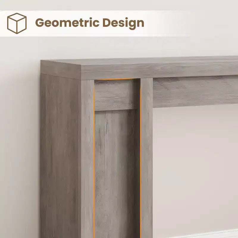 70,9-Zoll-Eingangstisch, Konsolentisch im Holz-Landhausstil, dicker Sofatisch hinter der Couch, lange Konsolentische für Flur und Wohnzimmer, Grau