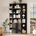 75in Tall Bookshelf with Storage, 6-Tier 47 Wide Modern Farmhouse Standing Bookcase Cabinet Display Shelf Organizer for Home
