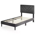 Costway Twin / Full / Queen Size Bed Frame w/ Tufted Headboard & Wooden Slats Easy Assembly
