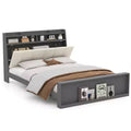 Costway Full Size Bed Frame w/ Storage Modern Platform Bed Mattress Foundation
