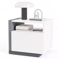 Costway Modern Minimalist Nightstand w/ Drawer Asymmetrical Bed Side Table End Table